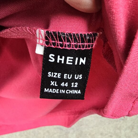 Shein Womens Pink Graphic Giraffe Print Relaxed Tee Size XL Cotton Blend - Picture 3 of 5